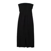 Schulterfreies Maxikleid in Schwarz